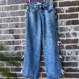 Women's Blue Jeans with Side Ties size 0